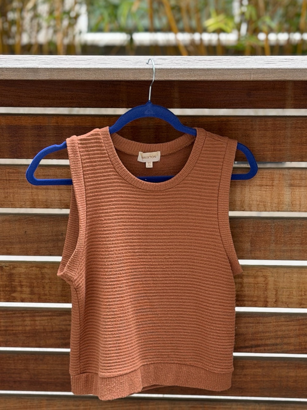 Brixton Ribbed Crop Tank Top Terracotta Size XS